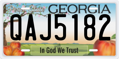 GA license plate QAJ5182