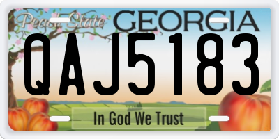 GA license plate QAJ5183