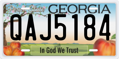 GA license plate QAJ5184