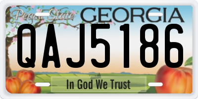 GA license plate QAJ5186