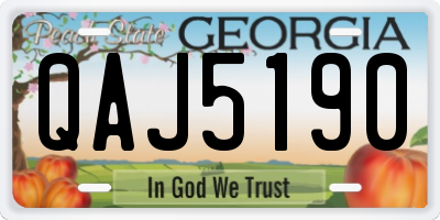 GA license plate QAJ5190