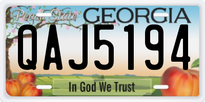 GA license plate QAJ5194