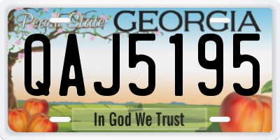 GA license plate QAJ5195