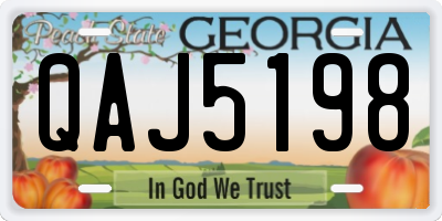 GA license plate QAJ5198