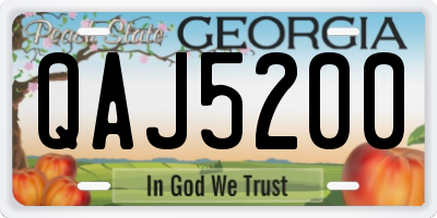 GA license plate QAJ5200