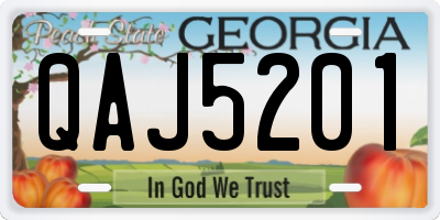 GA license plate QAJ5201