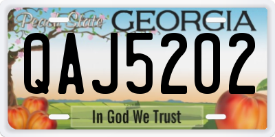 GA license plate QAJ5202