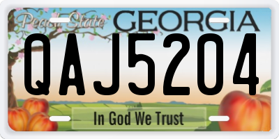 GA license plate QAJ5204