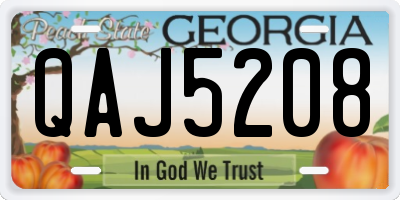 GA license plate QAJ5208