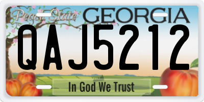 GA license plate QAJ5212
