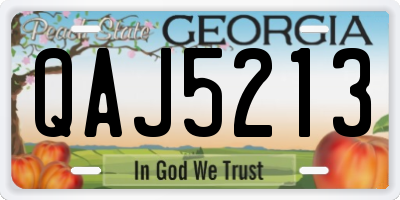 GA license plate QAJ5213
