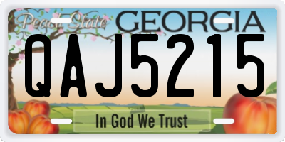 GA license plate QAJ5215