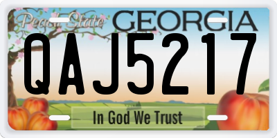 GA license plate QAJ5217