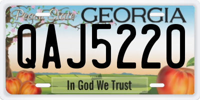GA license plate QAJ5220