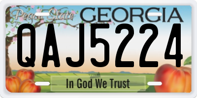GA license plate QAJ5224