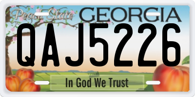 GA license plate QAJ5226