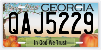 GA license plate QAJ5229
