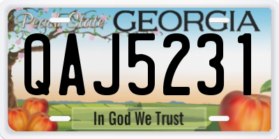 GA license plate QAJ5231