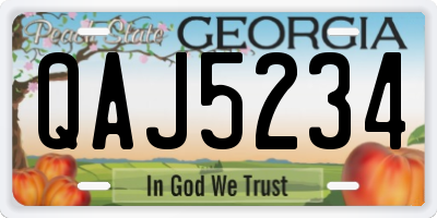 GA license plate QAJ5234