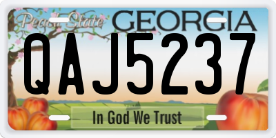 GA license plate QAJ5237
