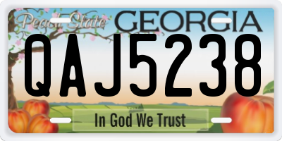 GA license plate QAJ5238