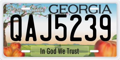 GA license plate QAJ5239