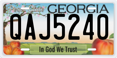 GA license plate QAJ5240