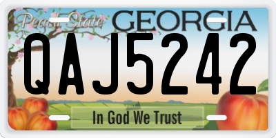 GA license plate QAJ5242