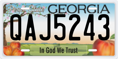 GA license plate QAJ5243