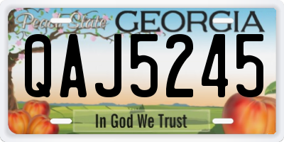 GA license plate QAJ5245