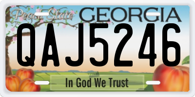 GA license plate QAJ5246