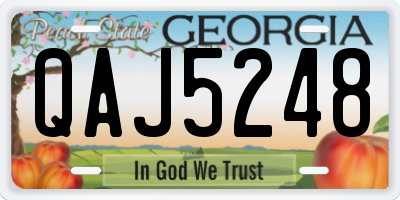 GA license plate QAJ5248