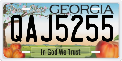 GA license plate QAJ5255