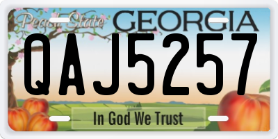 GA license plate QAJ5257