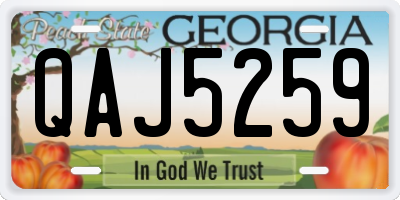 GA license plate QAJ5259