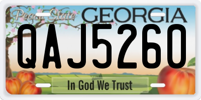 GA license plate QAJ5260