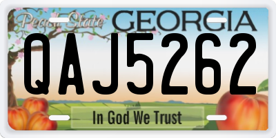 GA license plate QAJ5262
