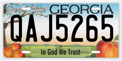 GA license plate QAJ5265