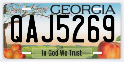 GA license plate QAJ5269