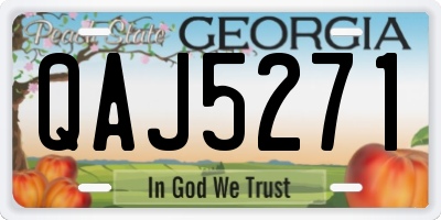 GA license plate QAJ5271