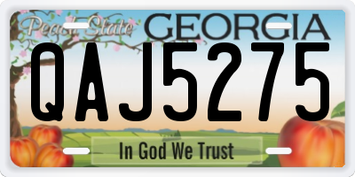 GA license plate QAJ5275