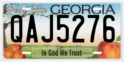 GA license plate QAJ5276