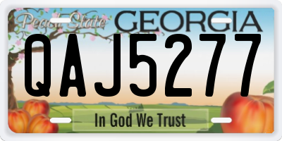 GA license plate QAJ5277