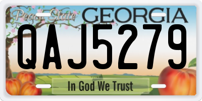 GA license plate QAJ5279