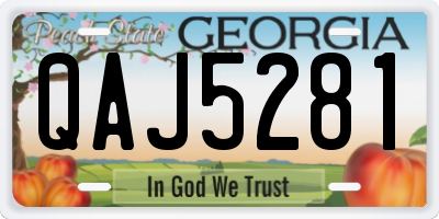 GA license plate QAJ5281