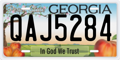GA license plate QAJ5284