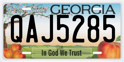 GA license plate QAJ5285