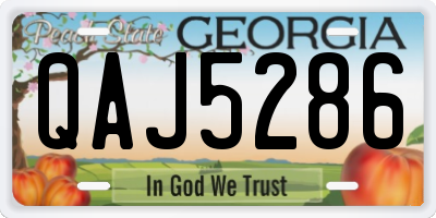 GA license plate QAJ5286