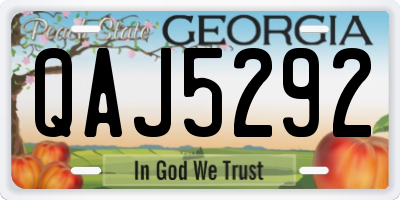 GA license plate QAJ5292