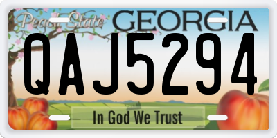 GA license plate QAJ5294